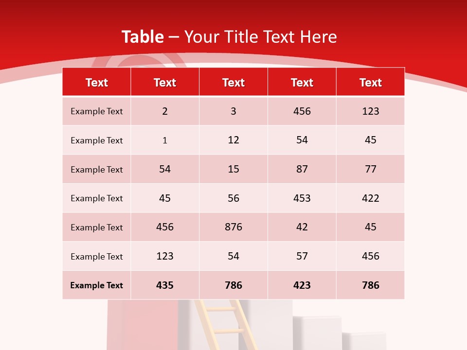 A Ladder Leading Up To A Target On A Red Background PowerPoint Template