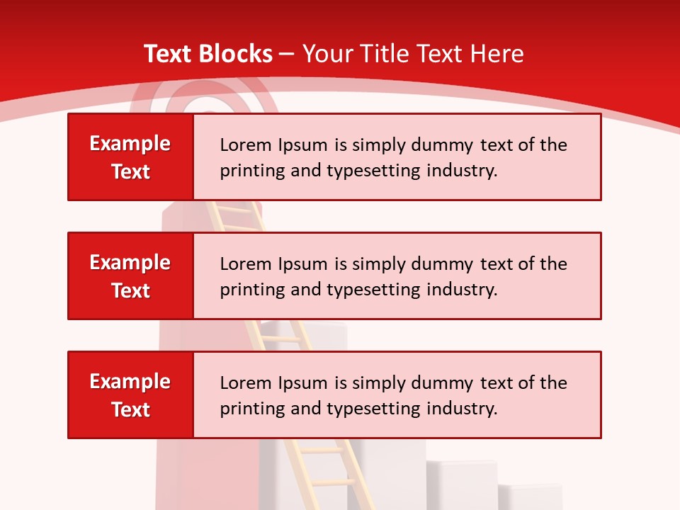 A Ladder Leading Up To A Target On A Red Background PowerPoint Template