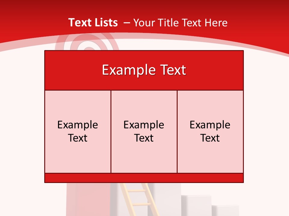 A Ladder Leading Up To A Target On A Red Background PowerPoint Template
