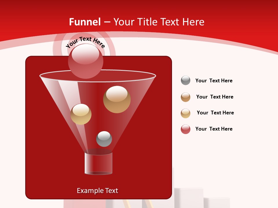A Ladder Leading Up To A Target On A Red Background PowerPoint Template