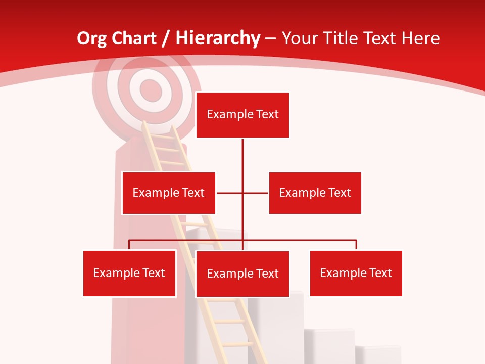 A Ladder Leading Up To A Target On A Red Background PowerPoint Template