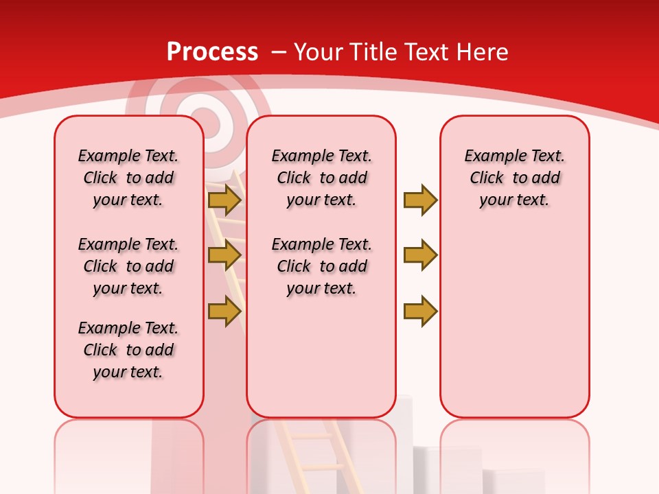 A Ladder Leading Up To A Target On A Red Background PowerPoint Template