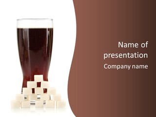 A Glass Of Beer Next To A Pile Of Ice Cubes PowerPoint Template