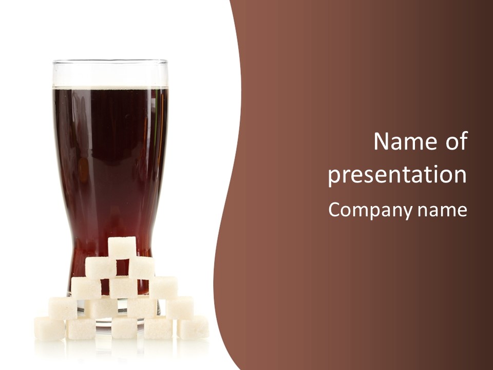 A Glass Of Beer Next To A Pile Of Ice Cubes PowerPoint Template