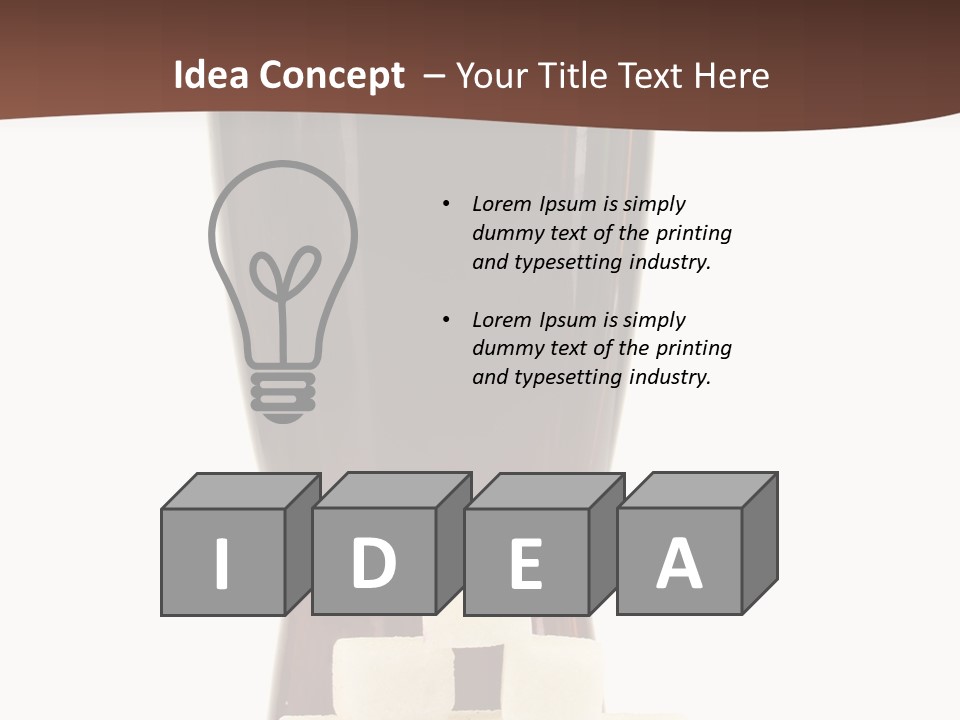 A Glass Of Beer Next To A Pile Of Ice Cubes PowerPoint Template