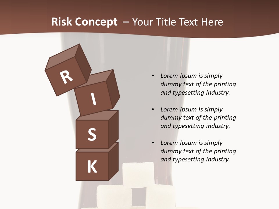 A Glass Of Beer Next To A Pile Of Ice Cubes PowerPoint Template