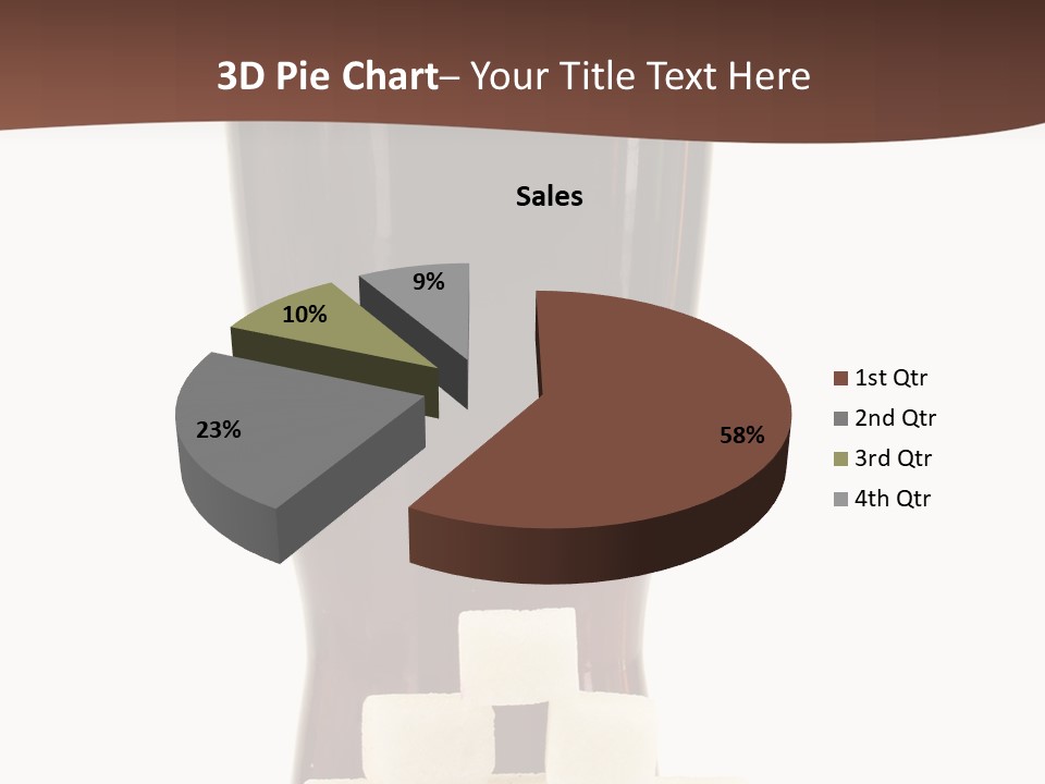 A Glass Of Beer Next To A Pile Of Ice Cubes PowerPoint Template