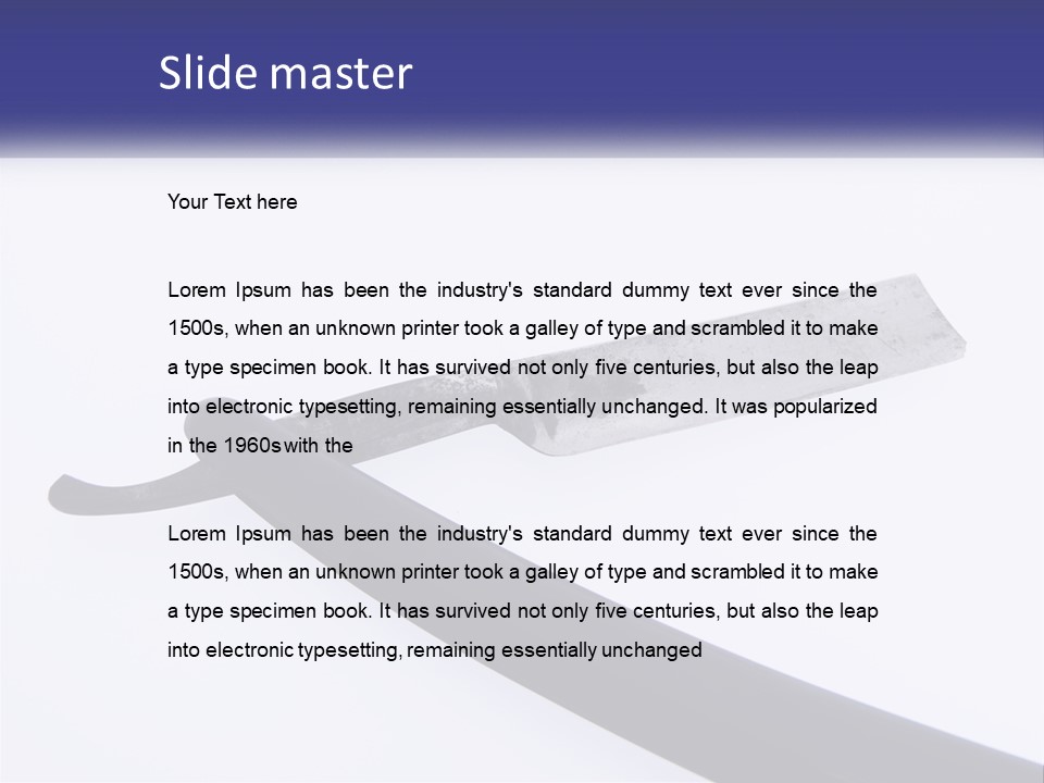 A Knife With A Black Handle On A White Background PowerPoint Template