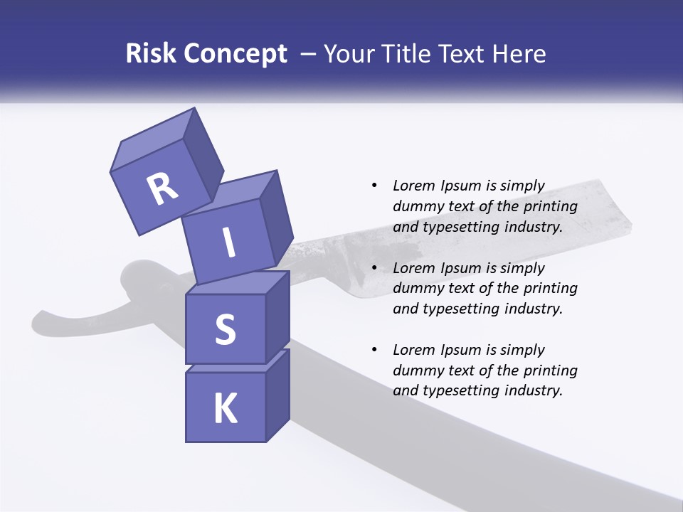 A Knife With A Black Handle On A White Background PowerPoint Template