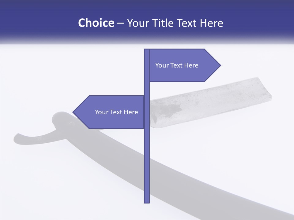 A Knife With A Black Handle On A White Background PowerPoint Template
