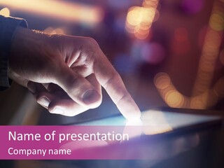 A Person Using A Tablet On A Table PowerPoint Template