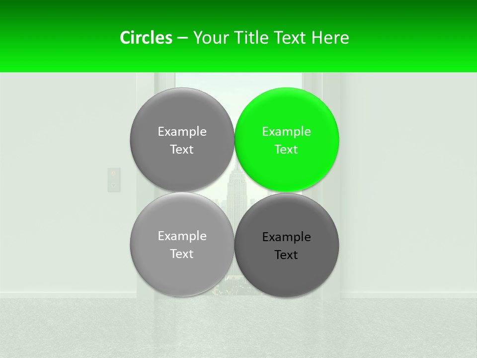 An Open Door Leading To A Large City PowerPoint Template