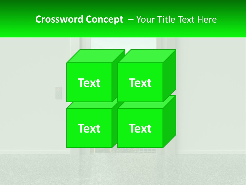 An Open Door Leading To A Large City PowerPoint Template