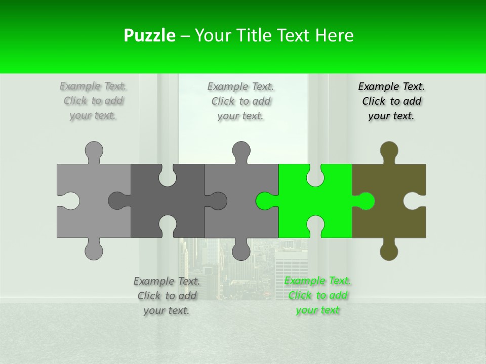 An Open Door Leading To A Large City PowerPoint Template