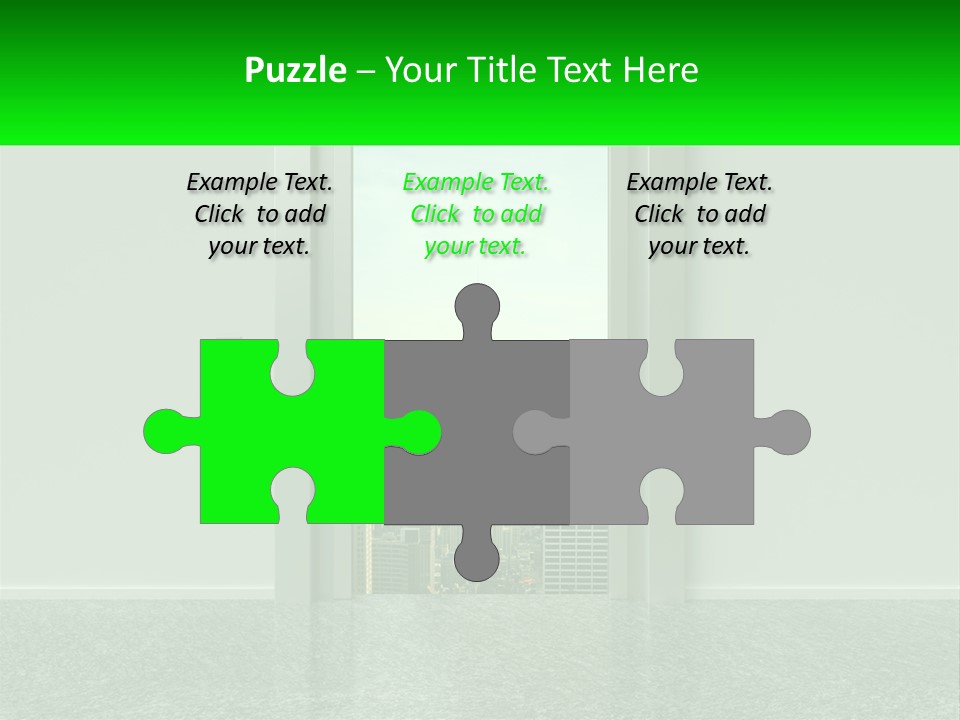 An Open Door Leading To A Large City PowerPoint Template