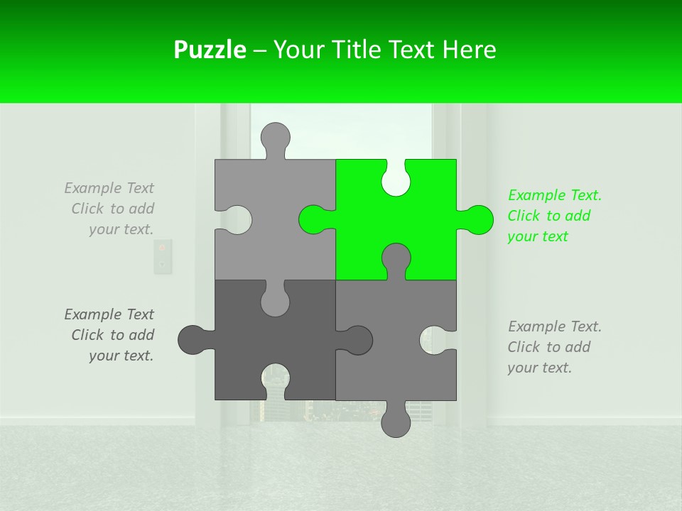 An Open Door Leading To A Large City PowerPoint Template
