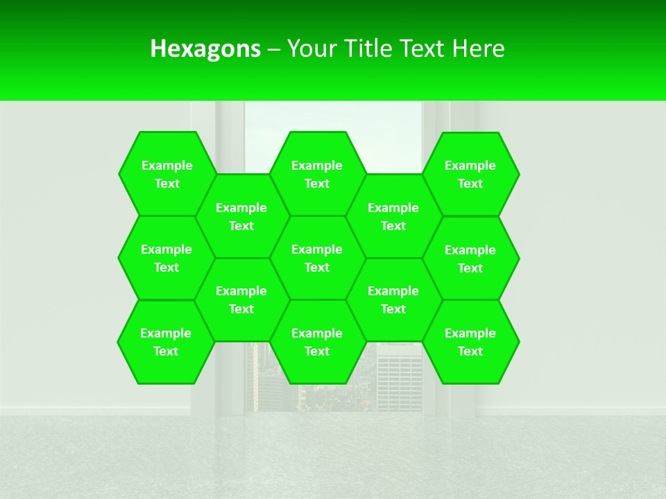 An Open Door Leading To A Large City PowerPoint Template