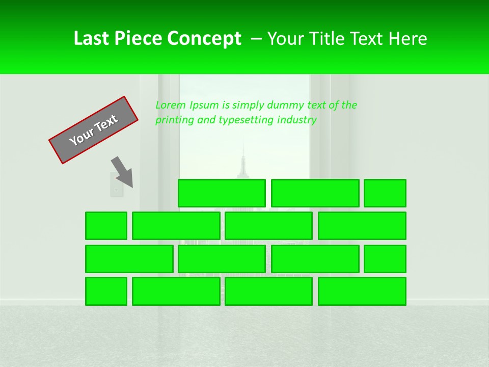 An Open Door Leading To A Large City PowerPoint Template