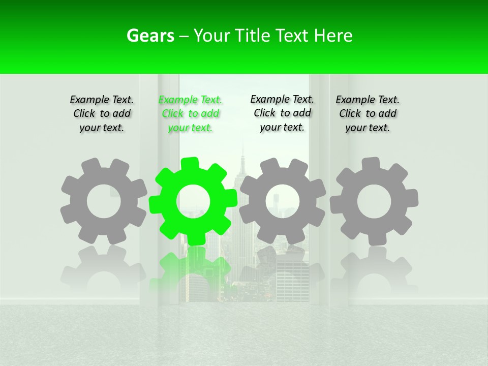 An Open Door Leading To A Large City PowerPoint Template