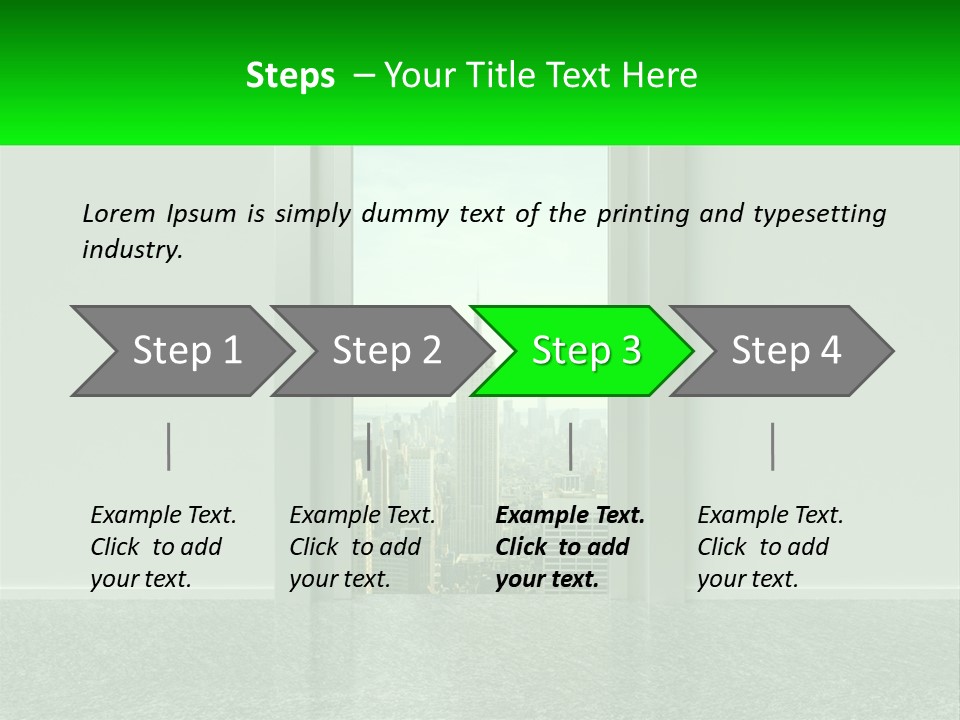 An Open Door Leading To A Large City PowerPoint Template