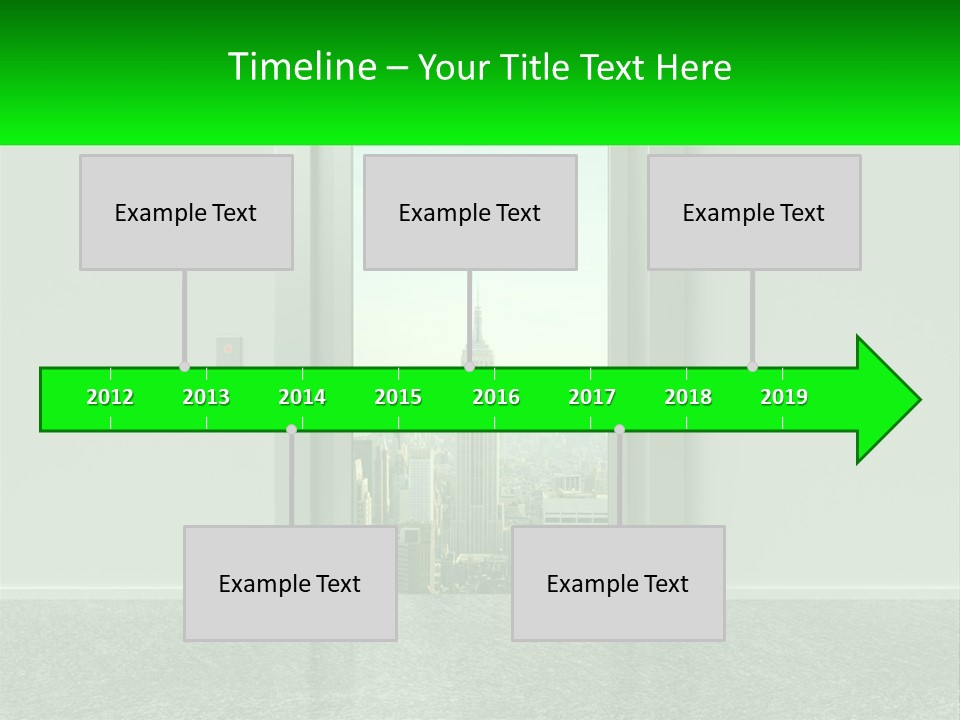 An Open Door Leading To A Large City PowerPoint Template