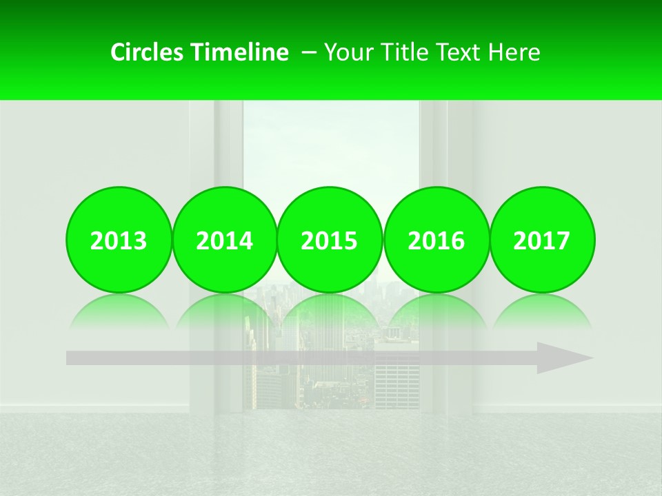 An Open Door Leading To A Large City PowerPoint Template