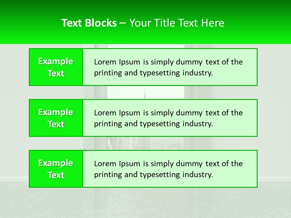 An Open Door Leading To A Large City PowerPoint Template