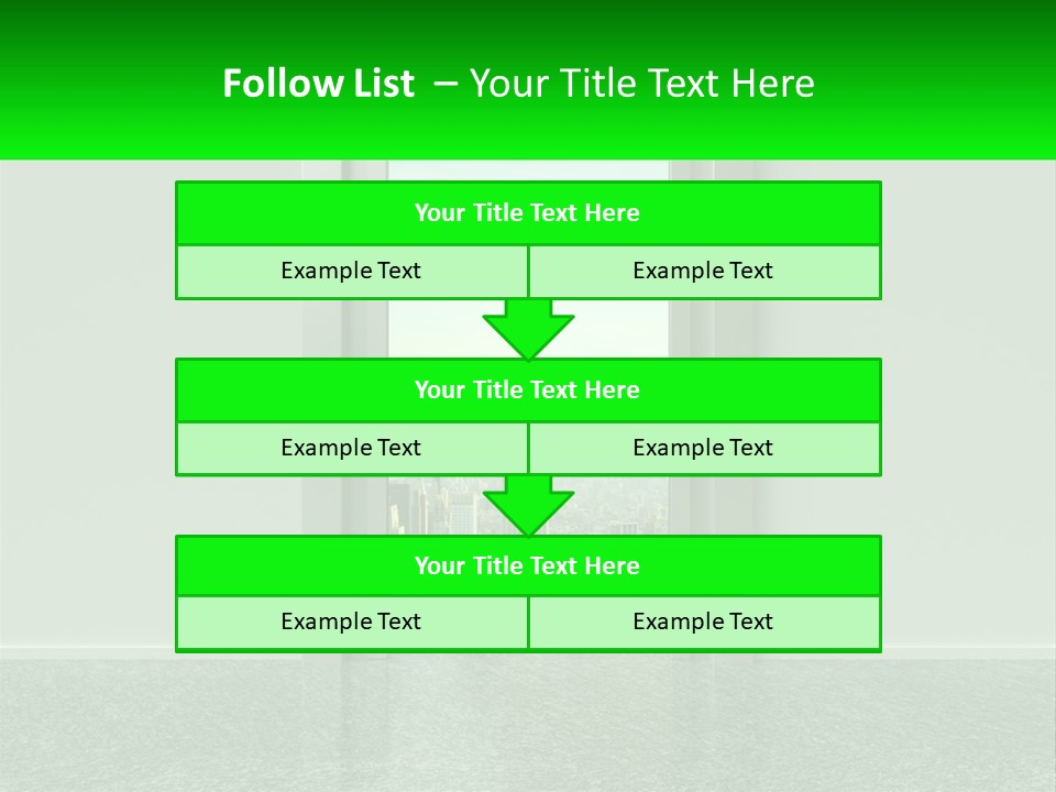 An Open Door Leading To A Large City PowerPoint Template