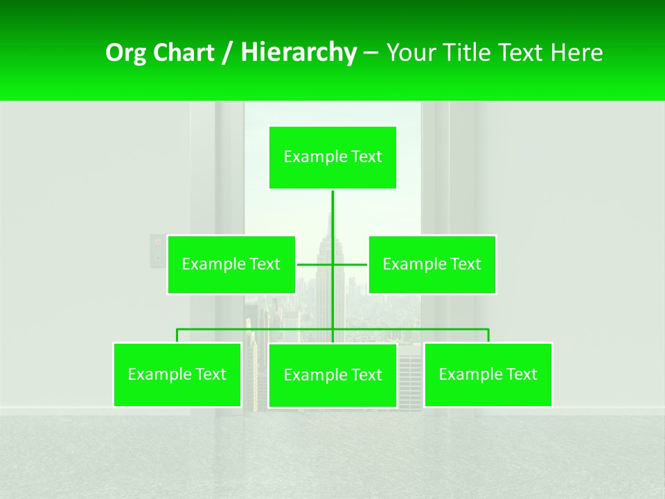 An Open Door Leading To A Large City PowerPoint Template