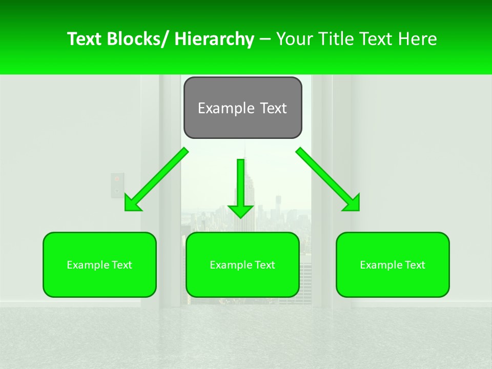 An Open Door Leading To A Large City PowerPoint Template