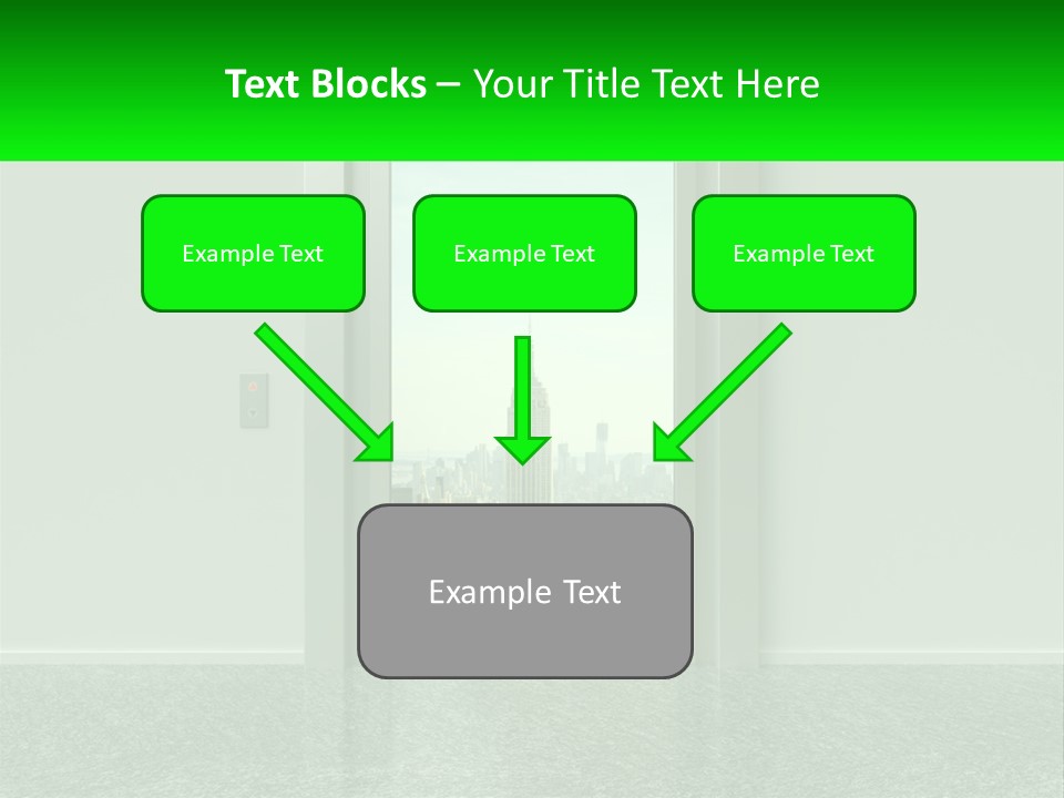 An Open Door Leading To A Large City PowerPoint Template