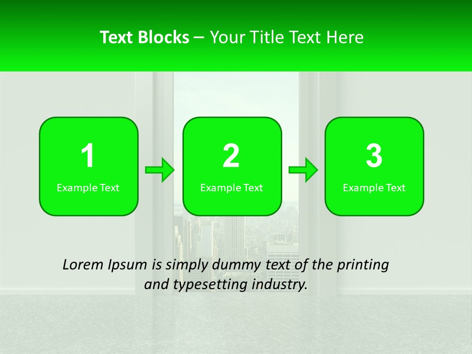 An Open Door Leading To A Large City PowerPoint Template