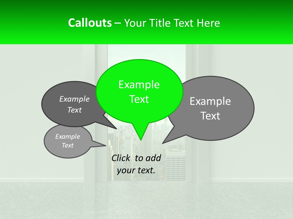 An Open Door Leading To A Large City PowerPoint Template