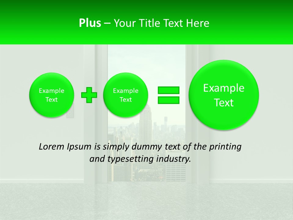An Open Door Leading To A Large City PowerPoint Template