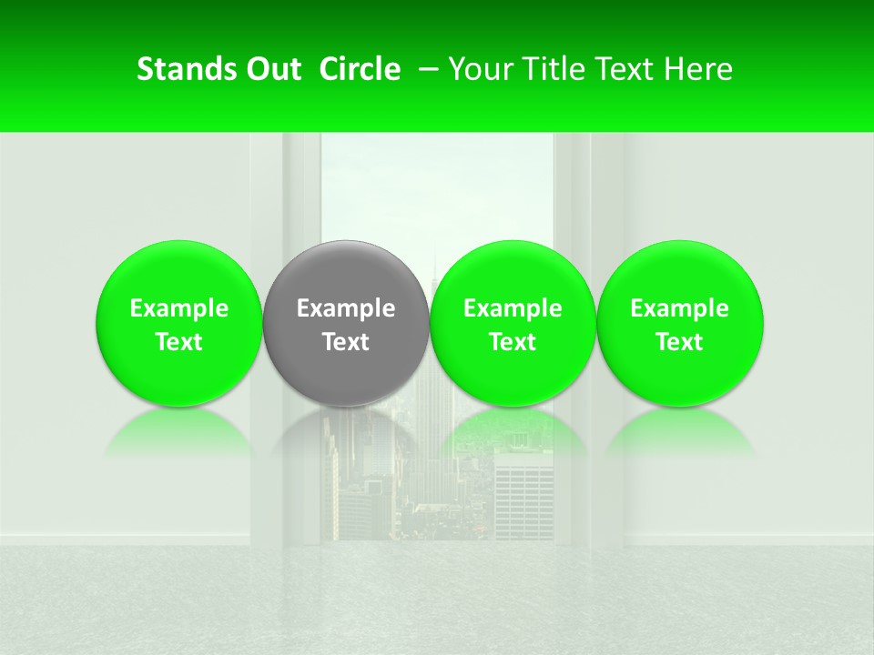 An Open Door Leading To A Large City PowerPoint Template