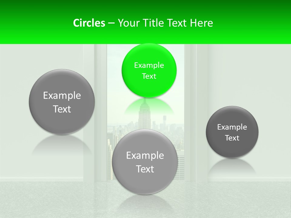 An Open Door Leading To A Large City PowerPoint Template