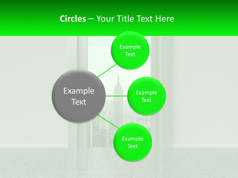 An Open Door Leading To A Large City PowerPoint Template