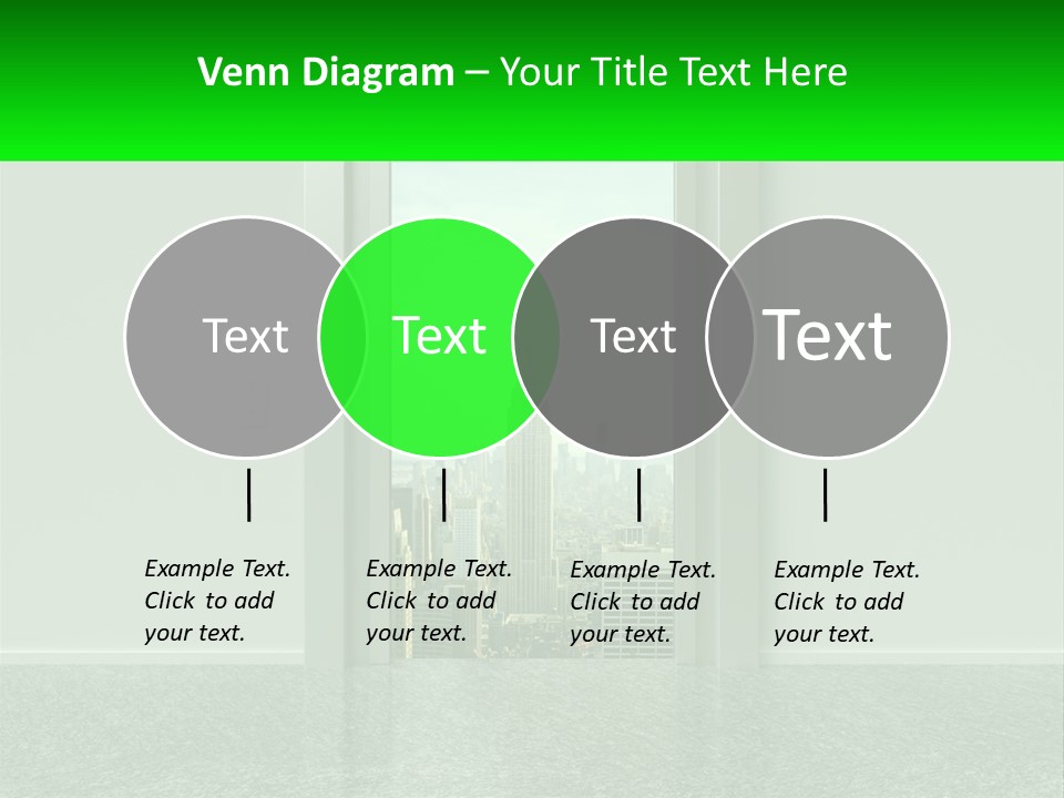 An Open Door Leading To A Large City PowerPoint Template