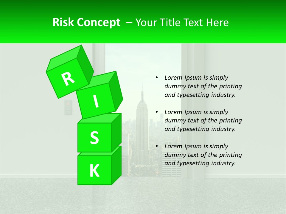 An Open Door Leading To A Large City PowerPoint Template