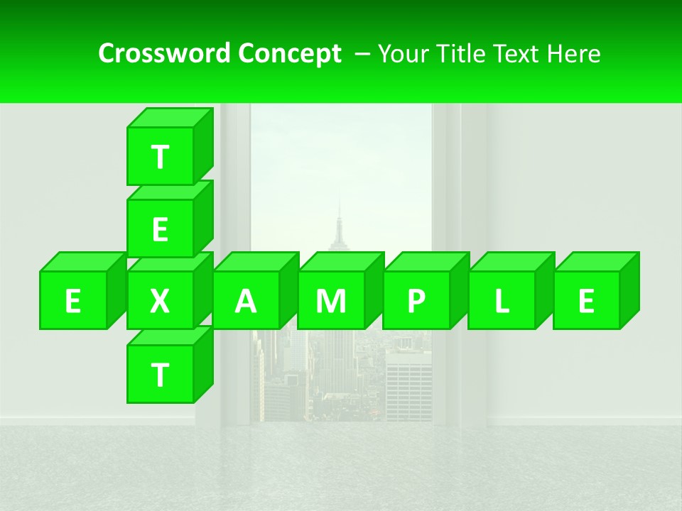 An Open Door Leading To A Large City PowerPoint Template