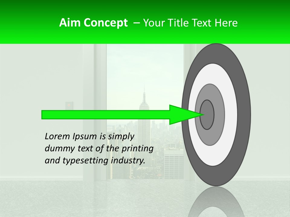 An Open Door Leading To A Large City PowerPoint Template