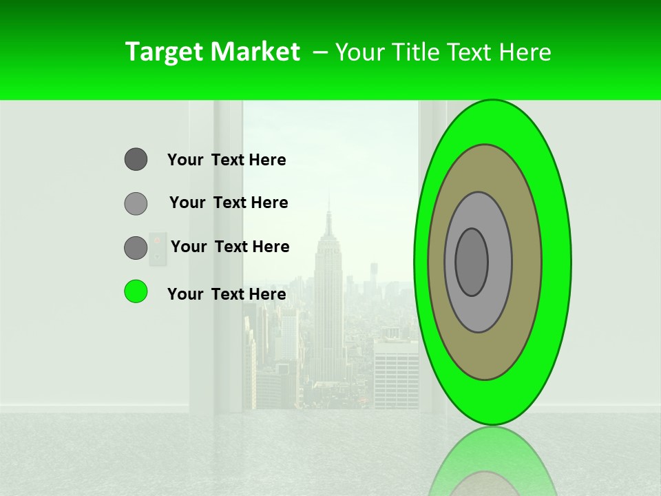 An Open Door Leading To A Large City PowerPoint Template