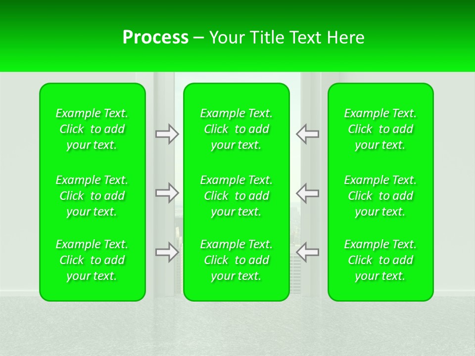 An Open Door Leading To A Large City PowerPoint Template