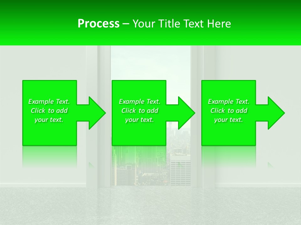 An Open Door Leading To A Large City PowerPoint Template