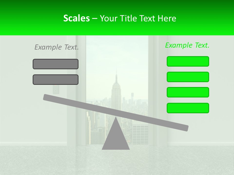 An Open Door Leading To A Large City PowerPoint Template