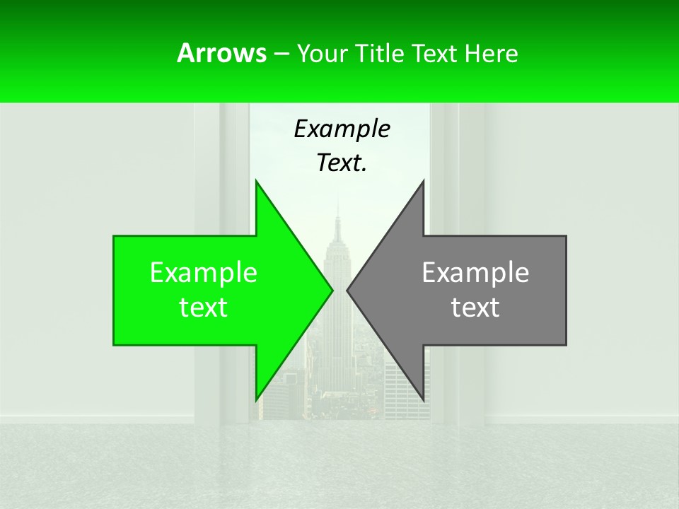 An Open Door Leading To A Large City PowerPoint Template