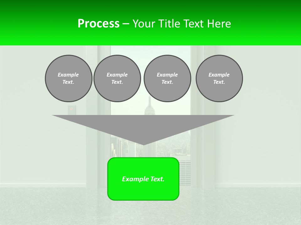 An Open Door Leading To A Large City PowerPoint Template