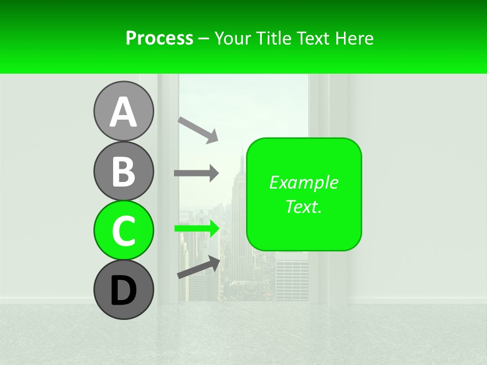 An Open Door Leading To A Large City PowerPoint Template