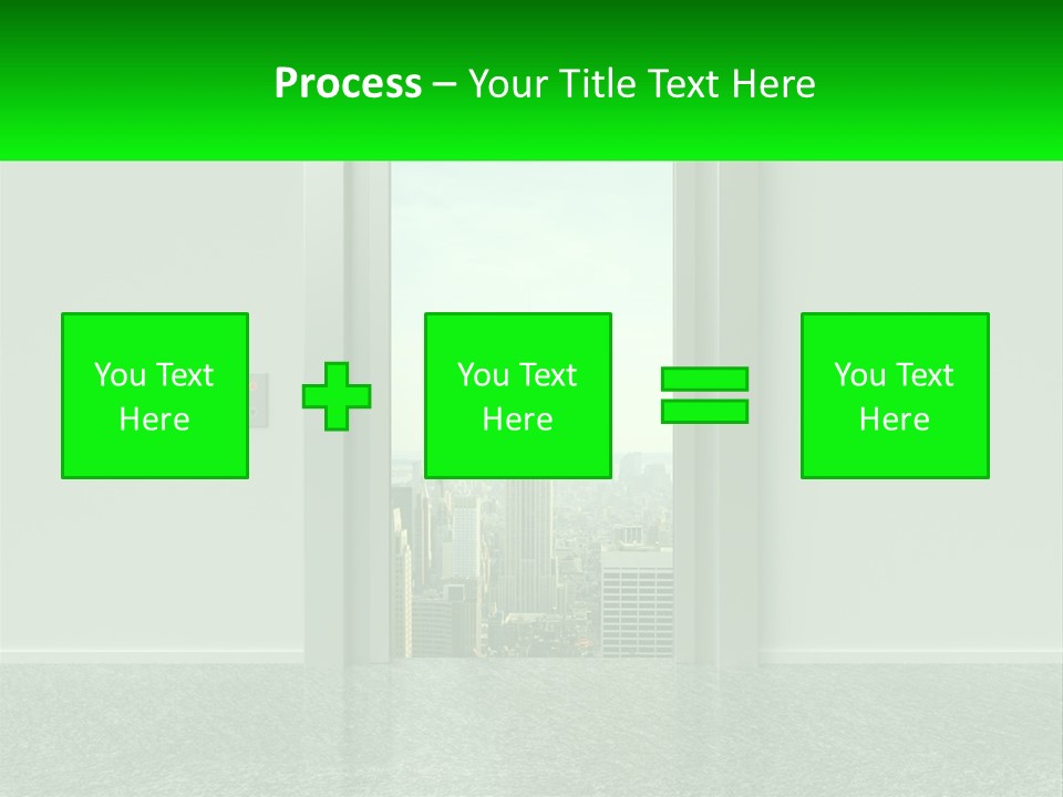 An Open Door Leading To A Large City PowerPoint Template