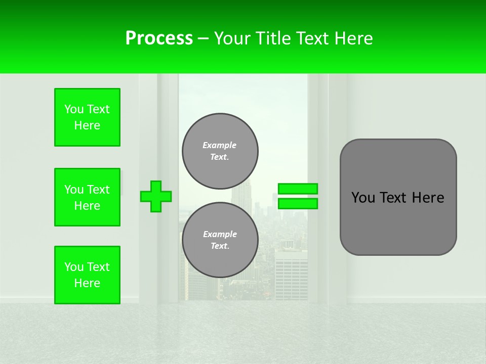 An Open Door Leading To A Large City PowerPoint Template